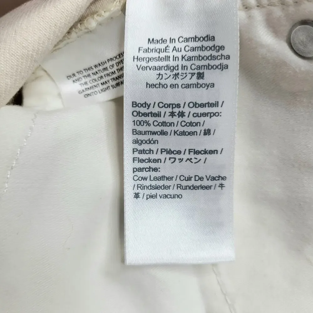 J Crew Slouchy Boyfriend Jeans Straight Leg Ecru White Cream Cotton Slouch 28
